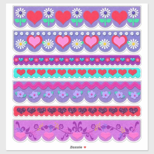 Sticker Belles bordures de style feutre pour la Saint-Vale (Feuille)