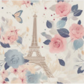 Sticker Belles Fleurs et Tour Eiffel Paris (Devant)