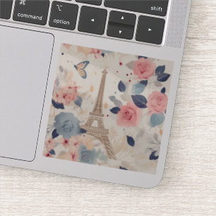 Sticker Belles Fleurs et Tour Eiffel Paris