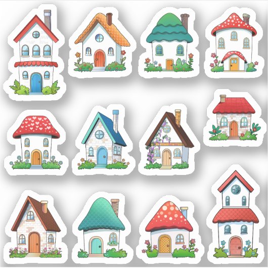 Sticker Belles maisons de fées scrapbooking maisons de des (Devant)