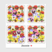 Sticker Belles Pansies Contour (Feuille)