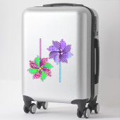 Sticker Belles perles pourpres et roses pointillées (Sur valise)