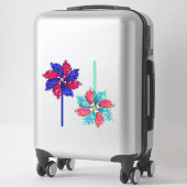 Sticker Belles Pinwheel Bleu et Aqua (Sur valise)