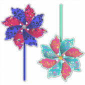 Sticker Belles Pinwheel Bleu et Aqua (Devant)