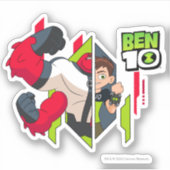 Sticker Ben 10 Transformation de l'ADN à quatre armes (Devant)