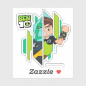 Sticker Ben 10 Transformation de l'ADN de Diamondhead (Feuille)