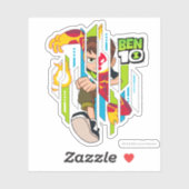 Sticker Ben 10 Transformation de l'ADN de l'hémataste (Feuille)