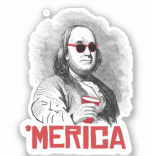 Sticker Ben Franklin 'Parti Américain