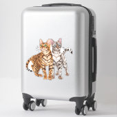 Sticker Bengale Cat Buddies Rosette et Snow Bengale Cats P (Sur valise)