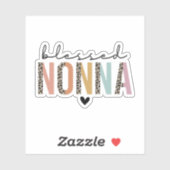 Sticker Béni Nonna Empreinte de léopard Nonna Gift Grand-m (Feuille)