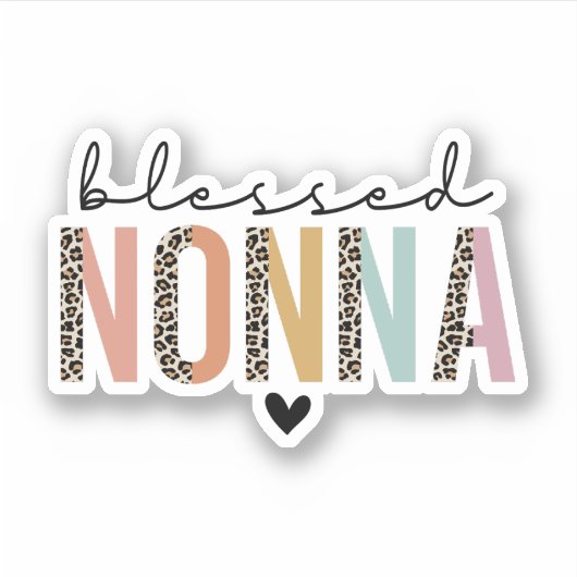 Sticker Béni Nonna Empreinte de léopard Nonna Gift Grand-m (Devant)