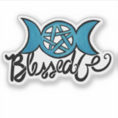 Sticker Béni Soit Pagan Triple Lune Pentagram (Devant)