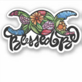 Sticker "Béni Soit" Triple Lune Fleur (Devant)