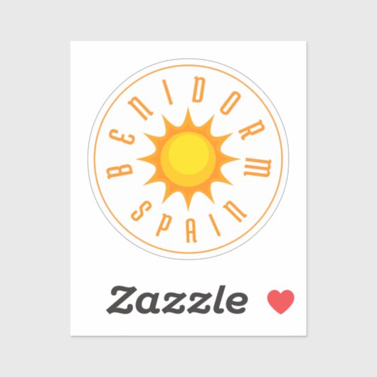 STICKER BENIDORM ESPAGNE SOLEIL (Feuille)