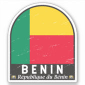 Sticker Bénin Distresse Vintage (Devant)