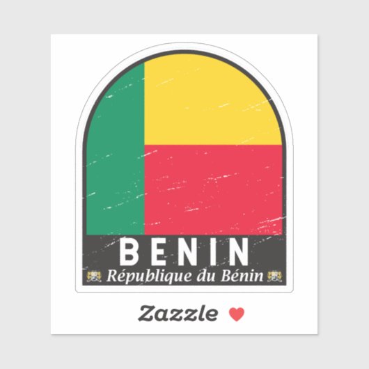 Sticker Bénin Distresse Vintage (Feuille)