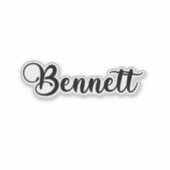 Sticker Bennett Nom - Calligraphie manuscrite (Devant)