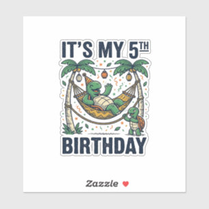 Sticker Berceau de tortue pour 5e anniversaire Gravure vin