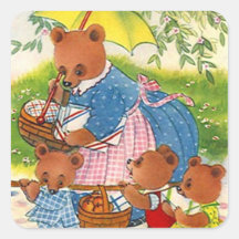 Sticker  Beren Picknick Zomer Familiereünie