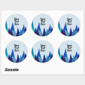 Sticker, bergen aangepaste tekst ronde sticker (Vel)