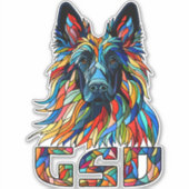 Sticker berger allemand - Art de mosaïque coloré (Devant)