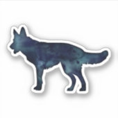 Sticker Berger allemand noir Aquarelle Silhouette (Devant)