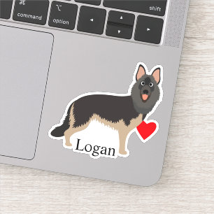Sticker Berger Allemand Nom personnalisé Cute Dark