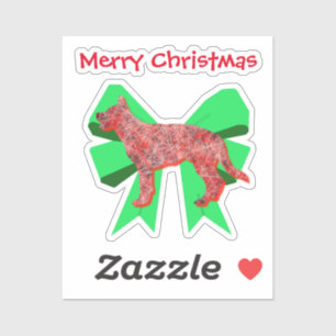 Sticker Berger allemand Silhouette Rouge&Green Bow Noël