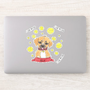 Sticker Berger d'or en dessin animé et balles de tennis