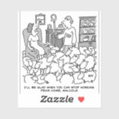 Sticker Berger Travaille de chez lui avec son mouton (Feuille)