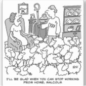 Sticker Berger Travaille de chez lui avec son mouton (Devant)