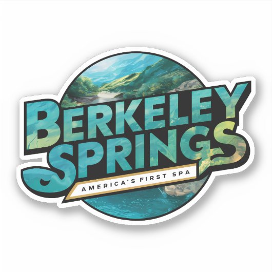 Sticker Berkeley Springs Illustration Logo de voyage (Devant)