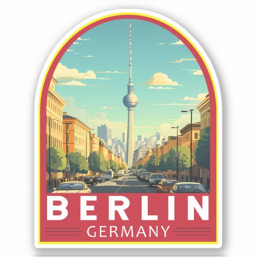 Sticker Berlin Allemagne Travel Art Vintage (Devant)
