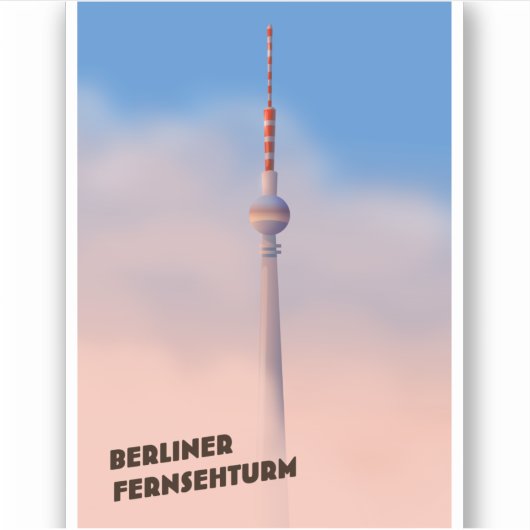 Sticker Berliner Fernsehturm, tour de télévision de Berlin (Devant)
