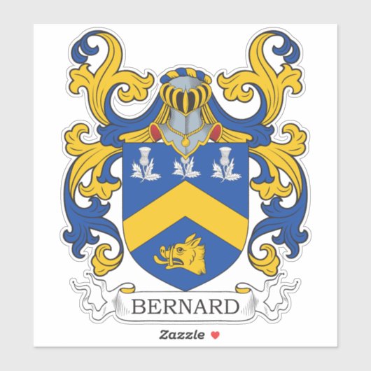Sticker Bernard Family Crest (Feuille)
