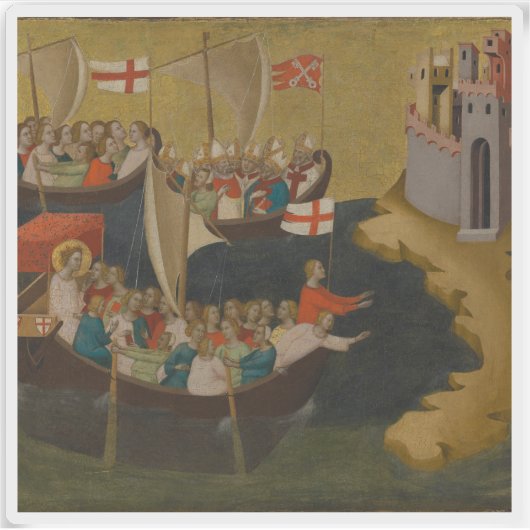 Sticker Bernardo Daddi : Arrivée de Saint Ursula à Cologne (Devant)