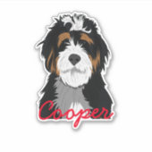 Sticker Bernedoodle Nom personnalisé (Devant)