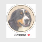 Sticker Bernese Mountain Dog 2 Peinture - Art original Chi (Feuille)