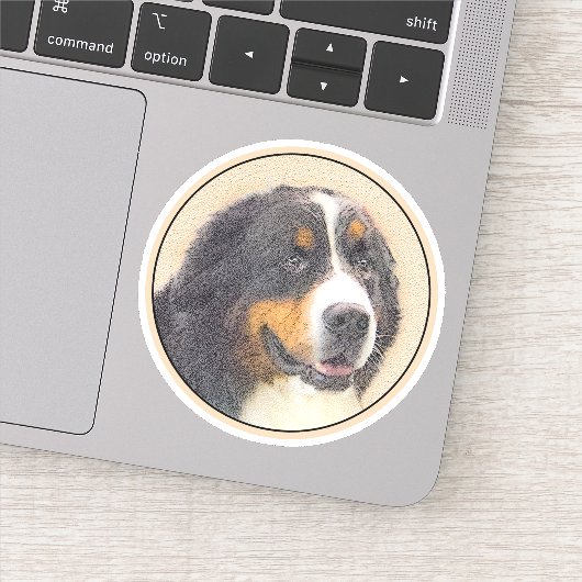 Sticker Bernese Mountain Dog 2 Peinture - Art original Chi (Détail)