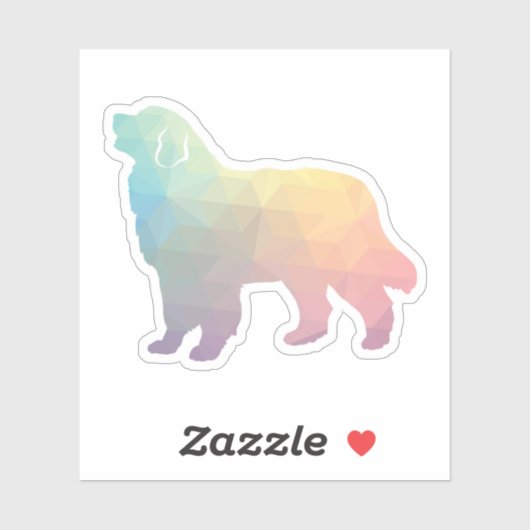 Sticker Bernese Mountain Dog Geo Silhouette Pastel (Feuille)