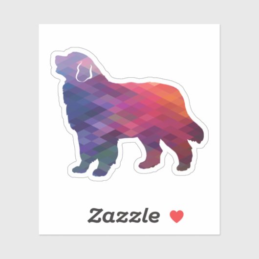 Sticker Bernese Mountain Dog Geo Silhouette Purple (Feuille)