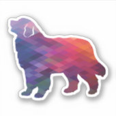 Sticker Bernese Mountain Dog Geo Silhouette Purple (Devant)
