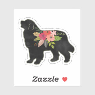 Sticker Bernese Mountain Dog race Boho Floral Silhouette