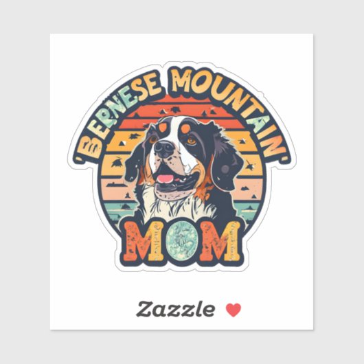 Sticker Bernese Mountain Mom : Où l'amour et le style entr (Feuille)