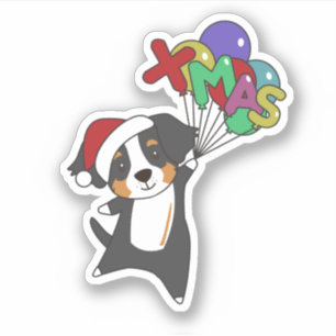 Sticker Bernois Joyeux Noël Joyeux Chiens de Noël