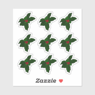 Sticker Berries Holly en verre feuilleté