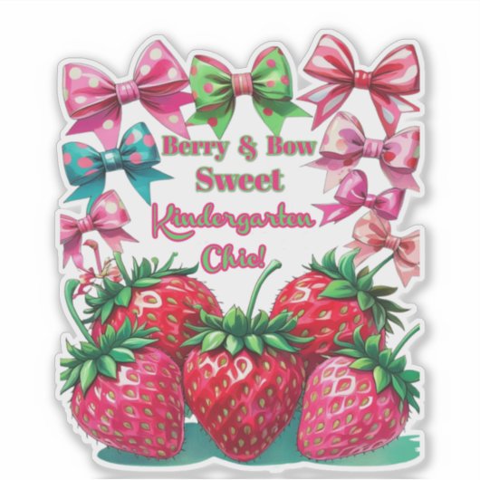 Sticker Berry Bow Sweet Kindergarten Chic (Devant)