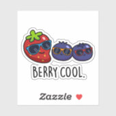 Sticker Berry Cool Funny Fraise Blueberry Pun (Feuille)