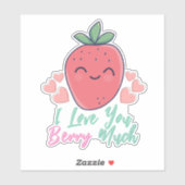Sticker Berry drôle Je t'aime (Feuille)