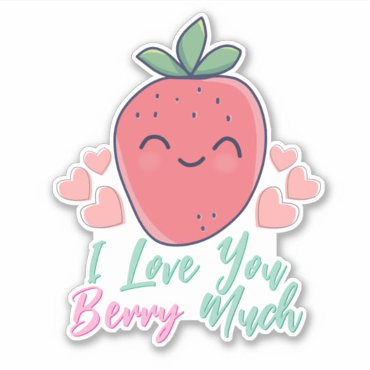 Sticker Berry drôle Je t'aime (Devant)
